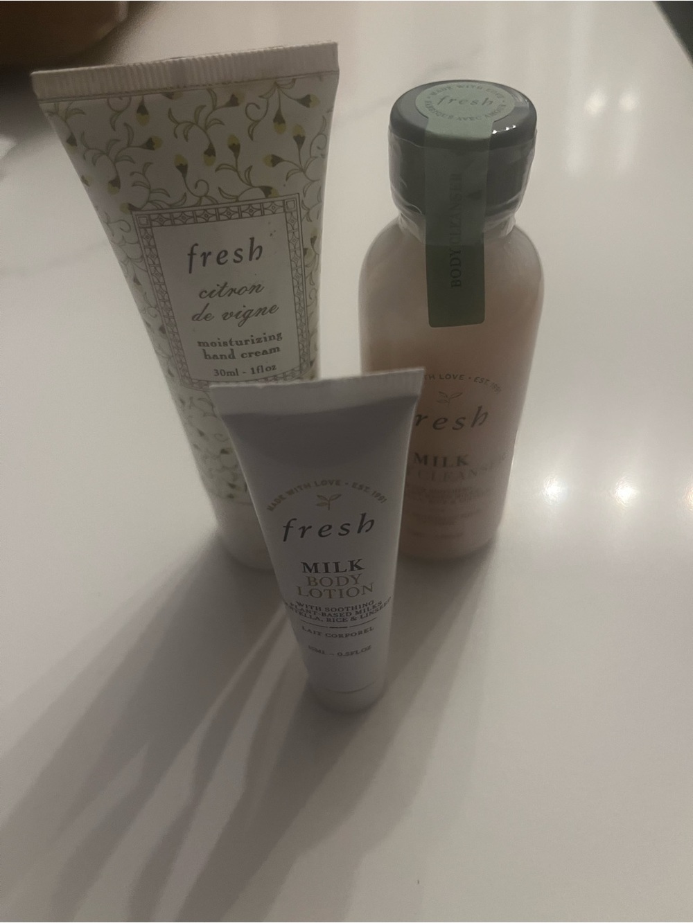 Fresh Bundle—hand creme, milk body cleanser, & body lotion